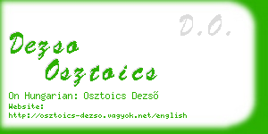 dezso osztoics business card